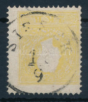 1858 2kr II. tipus sárga elfogazott bélyeg 'SISSEK'