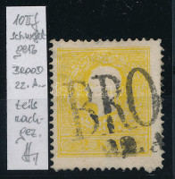1858 2kr II. tipus kénsárga bélyeg 'BRO(OD)' Strakosch azonosítással