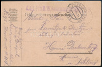 1914 Tábori posta levelezőlap / Field postcard 'K.u.k. 9 cm M. 75. Feldkanonenabteilung' + 'FP 114'