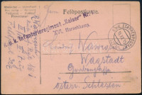 1915 Tábori posta levelezőlap 'K.u.k. Infanterieregiment Kaiser Nr.1.' + 'EP 327'