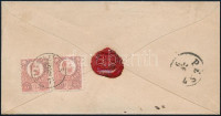 1871 Ajánlott levél Kőnyomat 5kr és 2 x Réznyomat 5kr vegyes bérmentesítéssel 'SZABADSZÁLLÁS' - Pest. Az egyetlen ilyen ismert bérmentesítés!