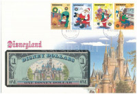 Amerikai Egyesült Államok / Disneyland 1987. 1DD felbélyegzett borítékban, bélyegzéssel T:I,I- USA / Disneyland 1987. 1 Disney Dollar in envelope with stamp and cancellation C:UNC,AU