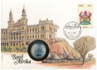 Dél-Afrika 1984. 50c Ni, felbélyegzett borítékban, alkalmi bélyegzéssel, német nyelvű leírással T:1 South Africa 1984. 50 Cents Ni in envelope with stamp, with German description C:UNC