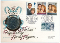 Nagy-Britannia 1980. 25p Cu-Ni 'Erzsébet anyakirályné 80. születésnapja' érmés borítékban, bélyeggel és bélyegzéssel T:1,1- Great Britain 1980. 25 Pence Cu-Ni '80th birthday of Queen Elizabeth the Queen Mother' in coin envelope with