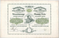 Budapest 1907. 'Temesvár-Varjasi Helyi Érdekű Vasut Részvény-Társaság' törzsrészvénye 200K-ról, magyar és német nyelven, szárazpecséttel, szelvényekkel T:II / Hungary 1907. 'Local Interest Railway Share Company of Temesvár-Varjas'