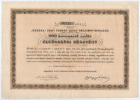Jászladány 1911. 'Jászsági Helyi Érdekű Vasút Részvénytársaság' elsőbbségi részvénye 200K-ról T:II- szakadások, ragasztott