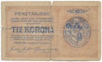 Szeged 1919. 10K ' Szeged városi Pénztárjegy' T:IV ragasztva, szakadások, anyaghiány