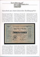 Ausztria / Reichenberg 1919. 20K, német nyelvű 'Kuriositäten auf Banknoten' tájékoztatólappal T:III Austria 1919. 20 Kronen necessity note, with 'Kuriositäten auf Banknoten' german language information sheet C:F