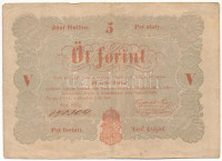 1848. 5Ft 'Kossuth bankó' vörösesbarna 'Sbg. 240304' T:III Adamo G109