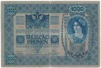 1902. 1000K piros 'MAGYARORSZÁG' körbélyegzővel T:III Adamo SK35B