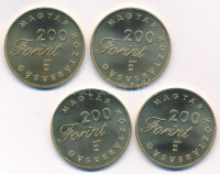 2001. 200Ft Cu-Zn (4xklf) az 'Ifjúsági Irodalom' sorozat különböző emlékkiadásai, közte Toldi, Ludas Matyi, A Pál utcai fiúk, János Vitéz T:BU kis patinaAdamo EM173-176