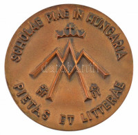 Borbás Tibor (1942-1995) DN 'Kalazanci Szent József / SCHOLAE PIAE IN HUNGARIA - PIETAS ET LITTERAE' kétoldalas, öntött Br plakett (99mm) T:1- / Hungary DN 'Kalazanci Szent József / SCHOLAE PIAE IN HUNGARIA - PIETAS ET LITTERAE' double-sided,