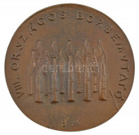 Borsos Miklós (1906-1990) DN 'VIII. Országos borbemutató - Sopron' kétoldalas, öntött bronz emlékérem (99mm) T:1- / Hungary ND 'VIII. Országos borbemutató - Sopron' double-sided, cast bronze commemorative medallion. Sign.: Miklós Borsos