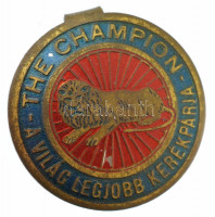 ~1930. 'The Champion - A világ legjobb kerékpárja' zománcozott fém jelvény (20mm) T:2 zománchiba
