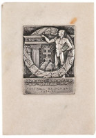 1934-1935. 'Pénzintézeti Sportegyletek Szövetsége / Football Bajnokság 1934/35' jelzetlen Ag plakett márvány alapzaton, 'LE' gyártói jelzéssel, hátoldalán 'Ludvig Éremverő' pecséttel (110x77mm) T:2 patina, márvány ph