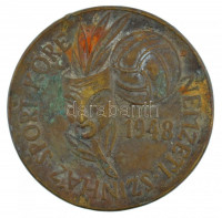 1948. 'Nemzeti Színház Sport Köre 1948' fém emlékérem (58mm) T:2-
