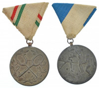 1963. Sport fém díjérem (2xklf) mindkettő mellszalagon, gravírozva. Szign.:Szentesy T:2,2- patina