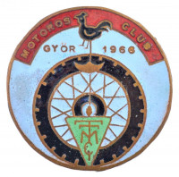 1966. 'Motoros Club Győr' zománcozott Br jelvény (41,5mm) T:2