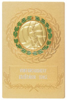 1982. 'Vonyarcvashegy Edzőtábor 1982' feliratú aranyszínű fém plakett műbőr tokban, 'MLSZ Játékvezetők Bizottságától' feliratú lappal (66x100mm) T:1-