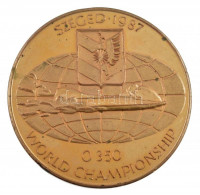 1987. 'Szeged 1987 - 0 350 World Championship' egyoldalas, aranyozott bronz emlékérem (60mm) T:2 patina, ph