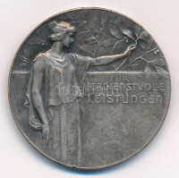 Ausztria ~1930. 'Kiváló teljesítményért' ezüstözött Br kutyás díjérem (40mm) T:2-Austria ~1930. 'Fo meritorious achievement' silver plated Br dog award medal (40mm) C:VF