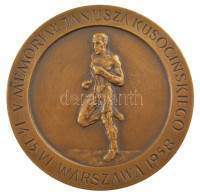 Lengyelország 1958. 'V. Janusza Kusocińskiego Emléktorna - Varsó 1958. VI. 14-15. / Gerelyhajítás III. díj' Br díjérem, eredeti, de sérült tokban (50mm) T:1-Poland 1958. 'V. Janusza Kusocińskiego Memorial Tournament - Warsaw 1958. VI.