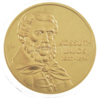 ifj. Szlávics László (1959-) 2011. 'Nagy Magyarok / Kossuth Lajos' aranyozott Cu emlékérem tanúsítvánnyal (40mm) T:PP