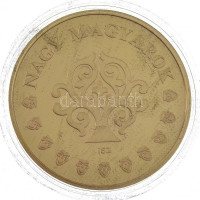 ifj. Szlávics László (1959-) 2011. 'Nagy Magyarok / gróf Széchenyi István' aranyozott Cu emlékérem tanúsítvánnyal (40mm) T:PP