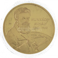 ifj. Szlávics László (1959-) 2011. 'Nagy Magyarok / Munkácsy Mihály' aranyozott Cu emlékérem tanúsítvánnyal (40mm) T:PP