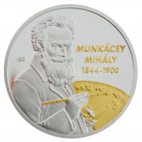 ifj. Szlávics László (1959-) 2011. 'Nagy Magyarok / Munkácsy Mihály 1844-1900' részben aranyozott Cu emlékérem (30mm) T:PP