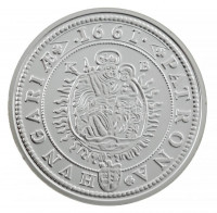 DN 'Magyarok Kincstára - I. Lipót 15 krajcár 1661' ezüstözött rézötvözet utánveret tanúsítvánnyal, kapszulában (30mm) T:PP kis patina