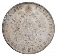 Ausztria 1886. 2Fl Ag 'Ferenc József' T:1-,2 fny., patina / Austria 1886. 2 Florin Ag 'Franz Joseph' C:AU,XF ear mark, patina Krause KM#2233