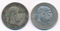 Ausztria 1893. 1K Ag 'Ferenc József' + 1913. 1K Ag 'Ferenc József' T:3,2 patina Austria 1893. 1 Corona Ag 'Franz Joseph' + 1913. Corona Ag 'Franz Joseph' C:F,XF patina Krause KM#2804, KM# 2820