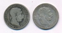 Ausztria 1893-1899. 1K Ag 'Ferenc József' (2xklf) T:2-,3 patina, kis phAustria 1893-1899. 1 Corona Ag 'Franz Joseph' (2xdiff) C:VF,F patina, small edge errorKrause KM#2804