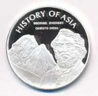 Cook-szigetek 2005. 1$ Ag 'Ázsia történelme - George Everest Indiában' kapszulában, tanúsítvánnyal (20,52g/0.999/39mm) T:PP karcCook Islands 2005. 1 Dollar Ag 'History of Asia - George Everest quests India' in capsule with certificate