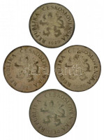 Csehszlovákia 1929-1930. 5K Ag (4x) T:3 patina Czechoslovakia 1929-1930. 5 Korun Ag (4x) C:F patina Krause KM#11