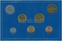 Finnország 1974. 1p-5M (7xklf) forgalmi sor kartonlapon T:1,1- patina, kis karc, kissé sérült kartonFinland 1974. 1 Penni - 5 Markkaa (7xdiff) coin set on cardboard C:UNC, AU patina, small scratch, slightly damaged cardboard