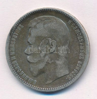 Orosz Birodalom 1897. 1R Ag 'II. Miklós' T:3 patinaRussian Empire 1897. 1 Ruble Ag 'Nicholas II' C:F patinaKrause Y#59.3