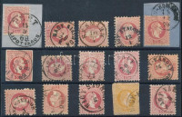 1867 15 db bélyeg szép / olvasható bélyegzésekkel