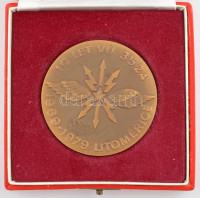 Csehszlovákia 1979. 'Az egység fejlesztésében szerzett érdemeiért / Litomerice 1969-1979' Br emlékérem eredeti tokban (60mm) T:1-Czechoslovakia 1979. 'Za zásluhy o rozvoj útvaru / Litomerice 1969-1979' Br medallion in original case