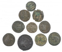 Római Birodalom 10db-os bronz érmetétel a III-IV. századból T:2-3 Roman Empire 10pcs bronze coin lot from the 3rd-4th century C:XF-F