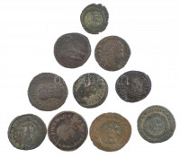 Római Birodalom 10db-os bronz érmetétel a III-IV. századból T:2-3 Roman Empire 10pcs bronze coin lot from the 3rd-4th century C:XF-F