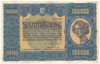 1923. 100.000K 'F000 000000' modern másolat 'COPY' jelzéssel T:I