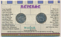 Anglia 1068-1153. 2db középkori érme modern replikája eredeti csomagolásban T:1 England 1068-1153. 2pcs of medieval modern replica coins in original packaging C:UNC