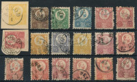 1871 Réznyomat 17 bélyeg közte sor + 1 db díjjegy kivágás