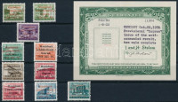 1956 Soproni kiadás 7 értékes alapsor + 2 klf Épületek 8f + Épületek 10f (**168.000) Certificate: Stolow, a 3 kiemelt érték + 2Ft signed Stolow