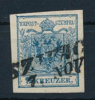 1850 9kr ritka 'SZIVAC(Z)' vonalbélyegzéssel (Gudlin 350 p)