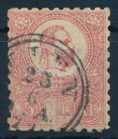 1871 Kőnyomat 5kr 'WIEN' (rövid fogak, elvékonyodás / short perfs, thin paper)