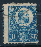 1871 Réznyomat 10kr látványosan képbe fogazva