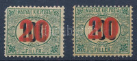 1915 Kisegítő portó 2 klf vízjelű bélyeg (12.800)( a drágább sarokhibás / missing corner)